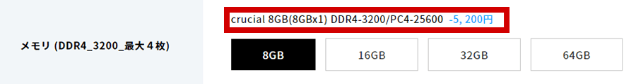 パーツをダウングレードしても差額が引かれる