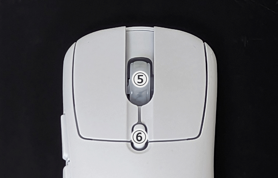 Fnatic Gear BOLT ワイヤレスゲーミングマウス ホイールとDPI切替ボタン