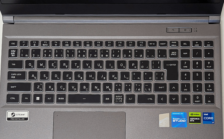 GALLERIA XL7C-R46のキーボード