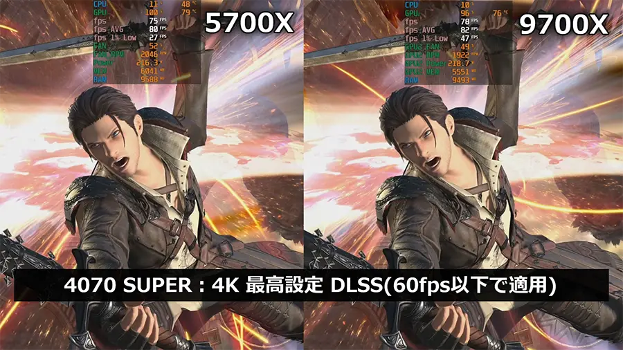 FF14を5700Xと9700Xで4Kプレイ